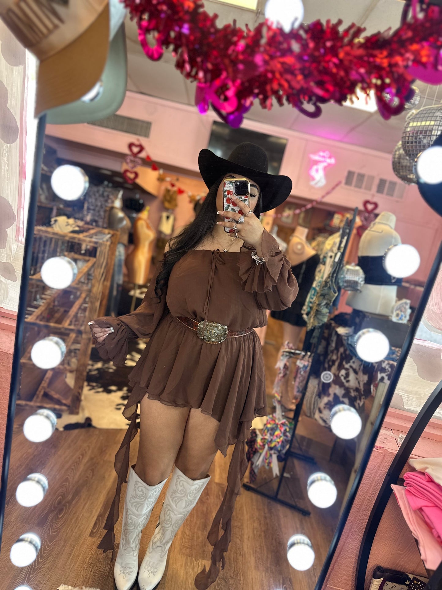 BROWN BOHO DRESS