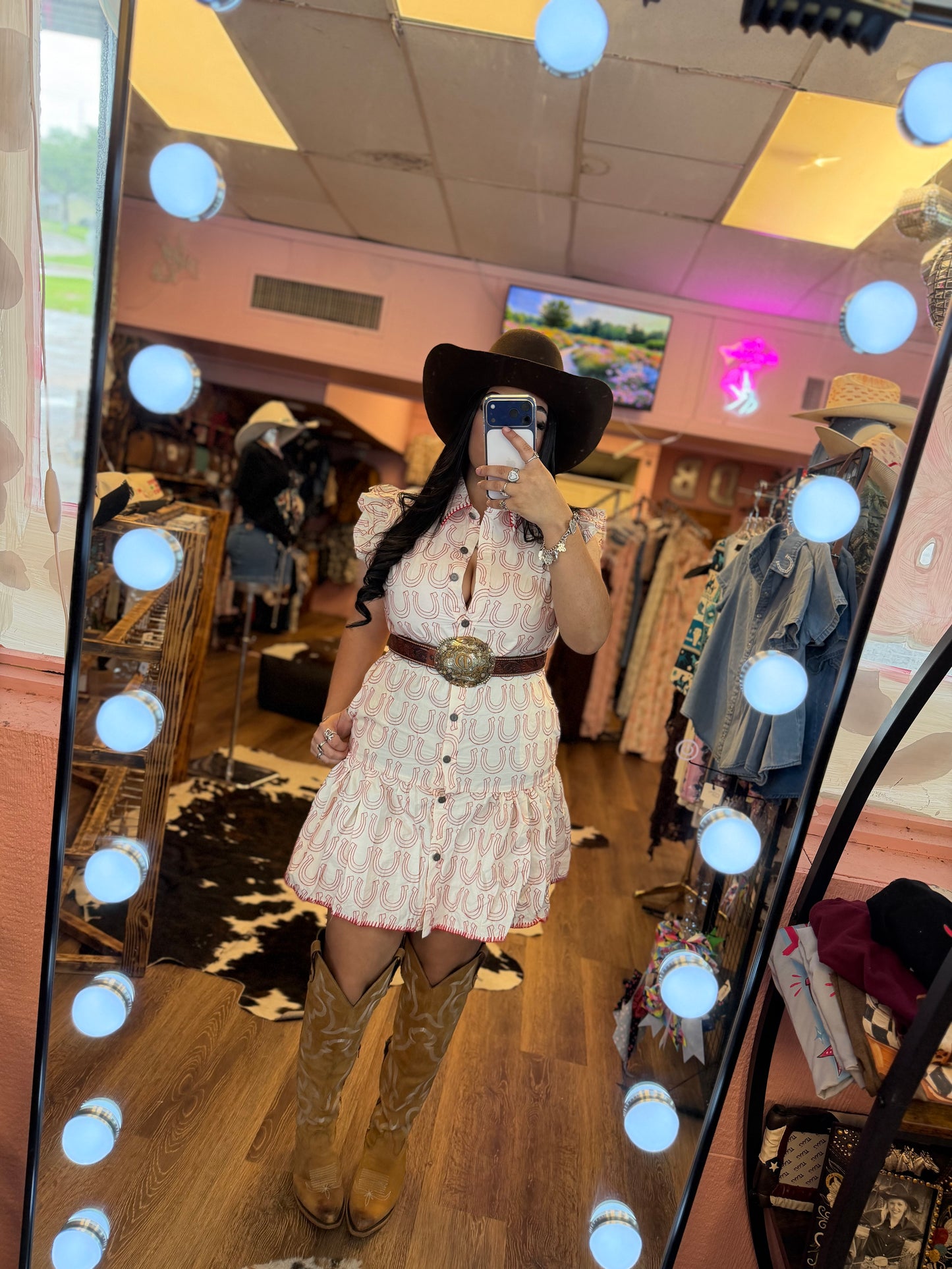 HORSESHOE EMBROIDERED DRESS