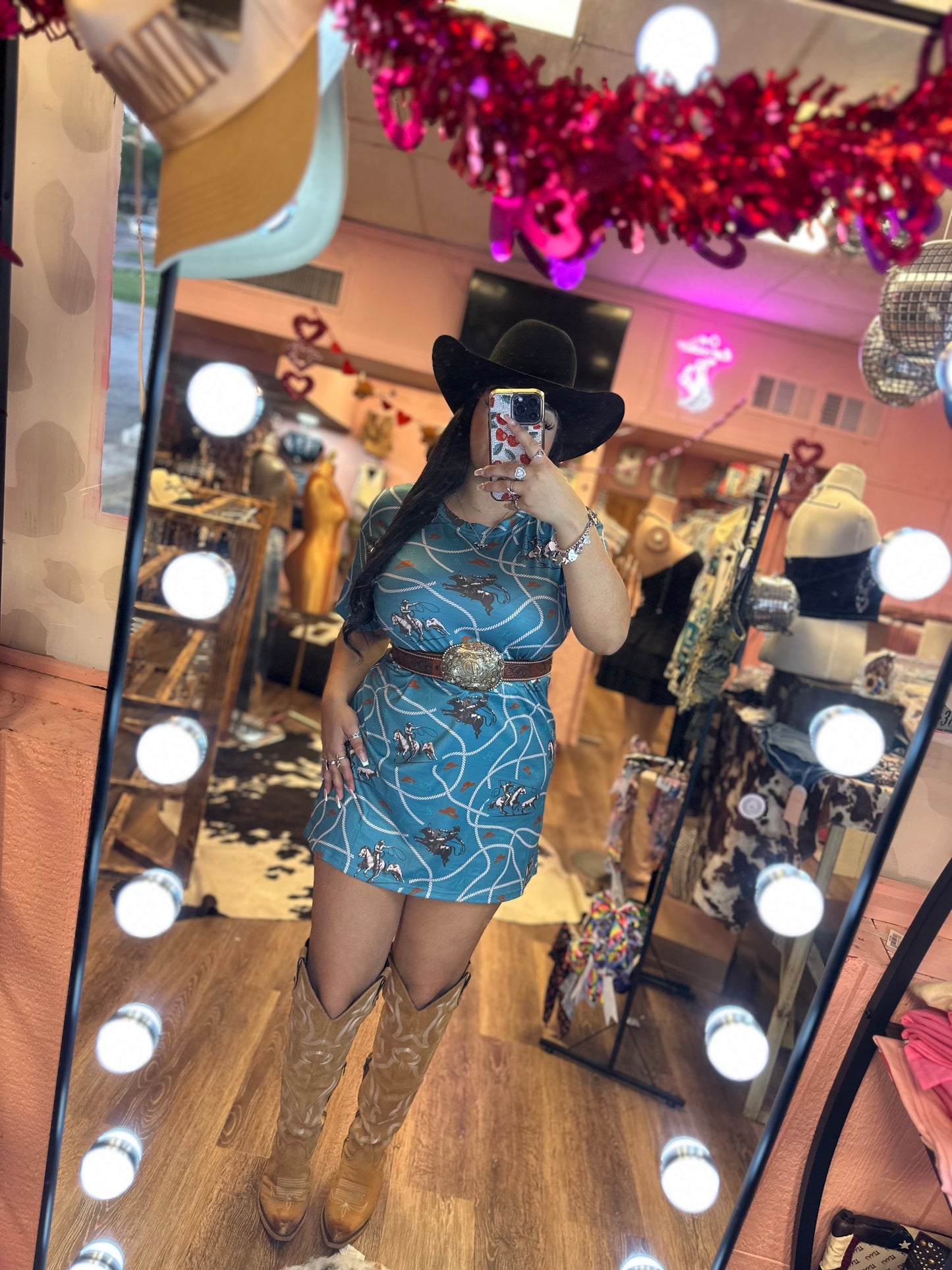 TEE DRESS TURQUOISE
