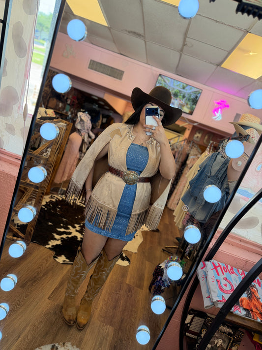 BEIGE HORSE CAPE