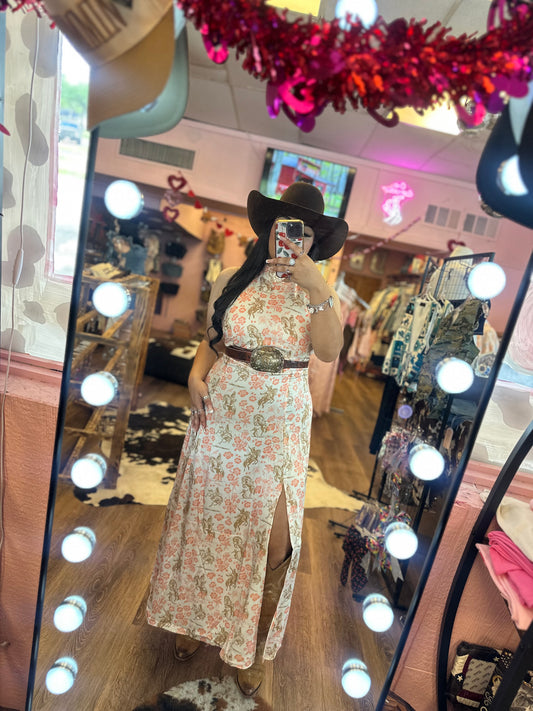 SATIN SPRING FLOWER HORSE DRESS