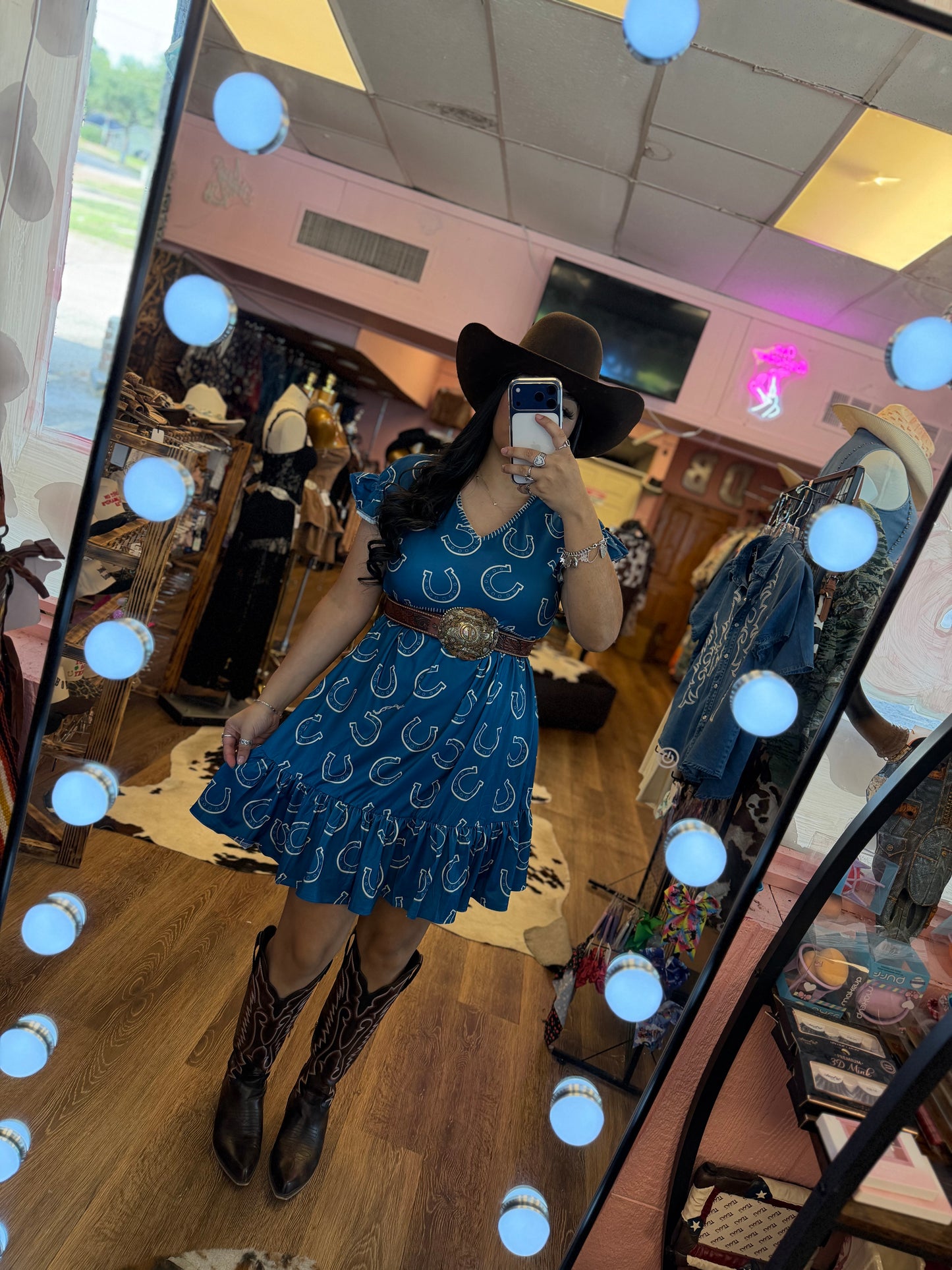 BLUE HORSESHOE DRESS