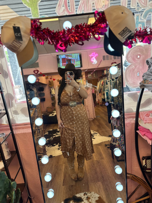 BROWN HORSE MAXI DRESS