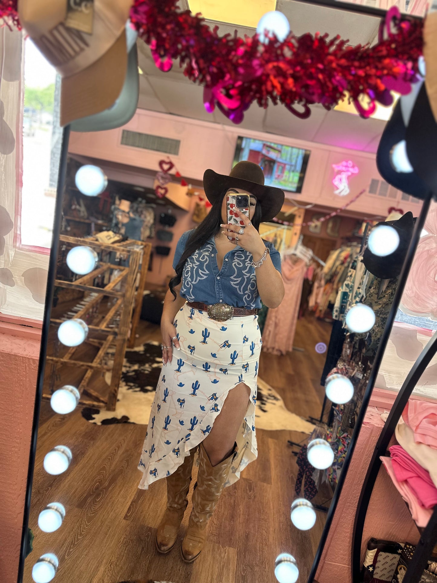 DENIM BOOT STITCH TOP