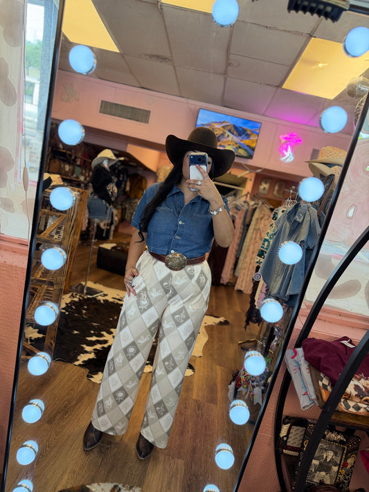 DIOMAND WESTERN PRINT SLACKS
