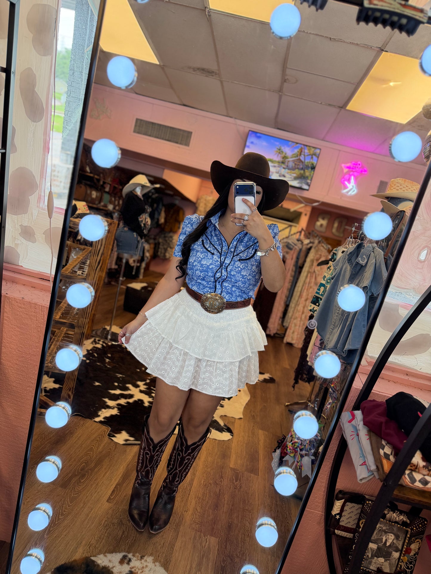 HORSE PEARL SNAP BLOUSE