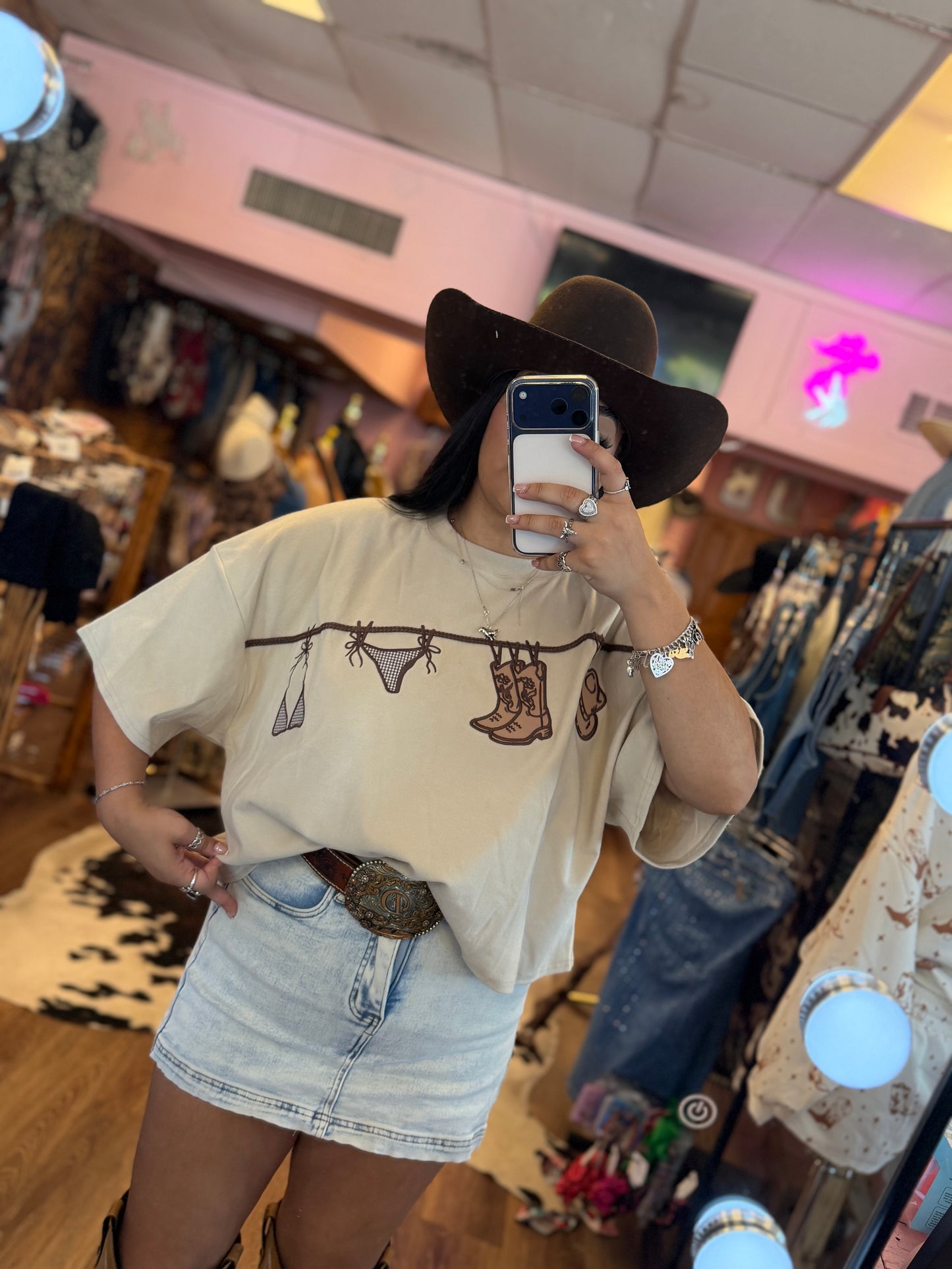 WESTERN SUEDE TEE