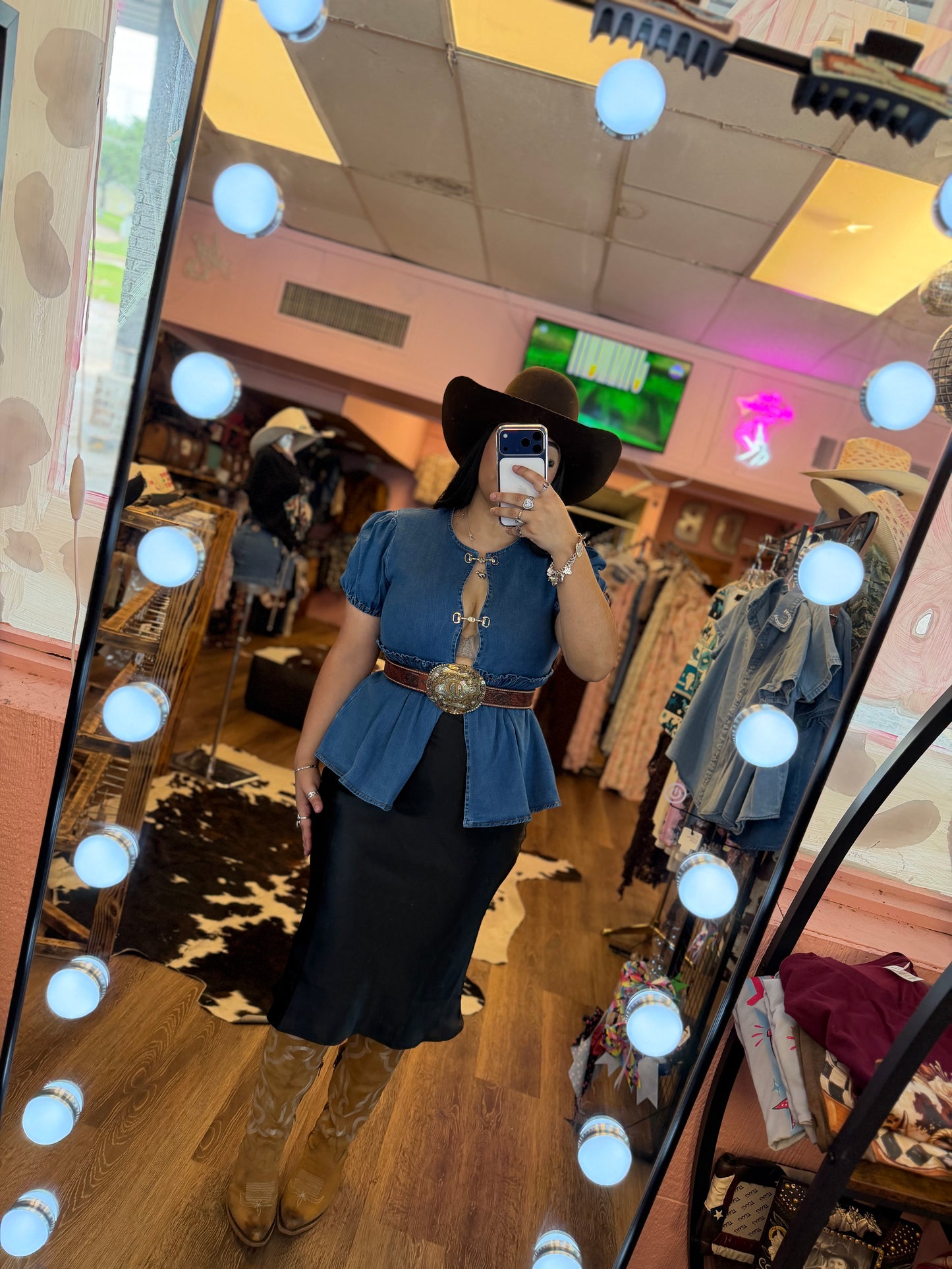 HORSEBIT DENIM TOP